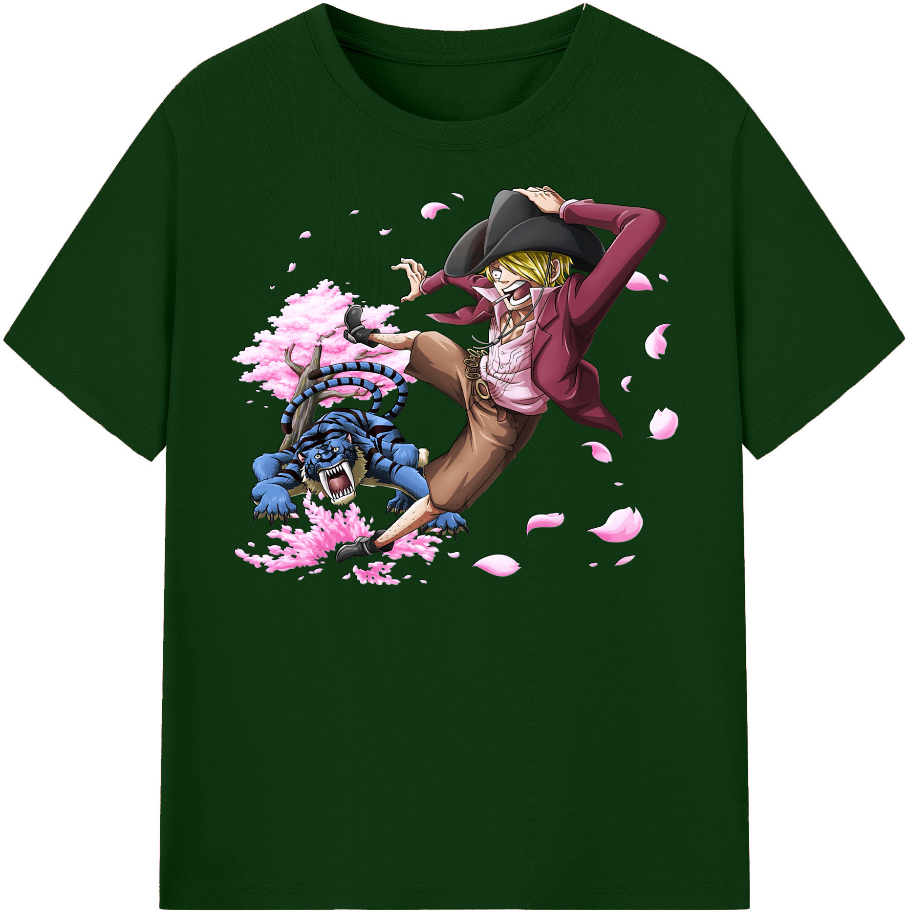 ワンピース サンジ ONE PIECE Sanji 綿100％半袖Tシャツ（フロントプリント）